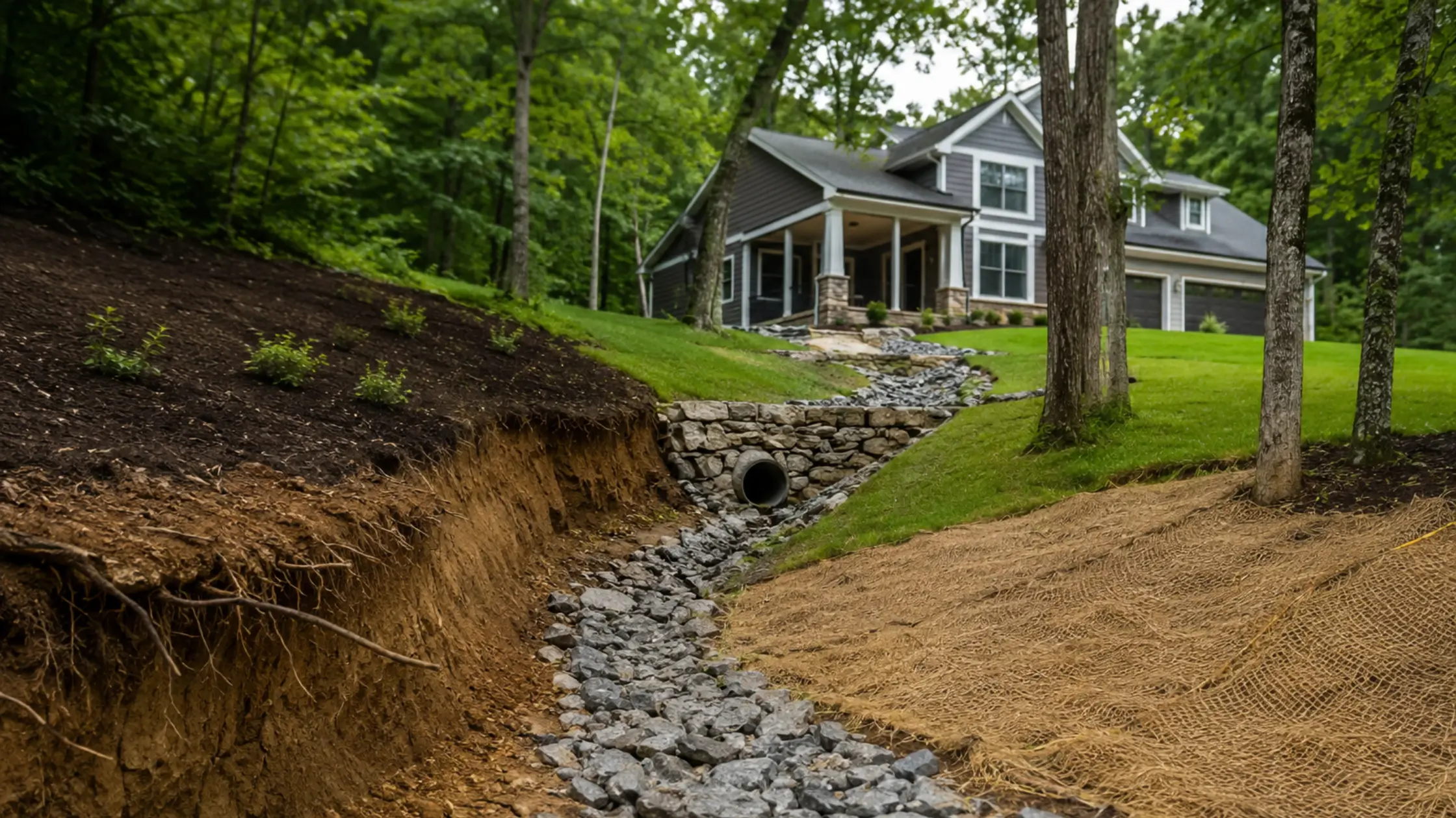 Hillside Drainage Lessons from Martinsville IN - Alchemy Excavation
