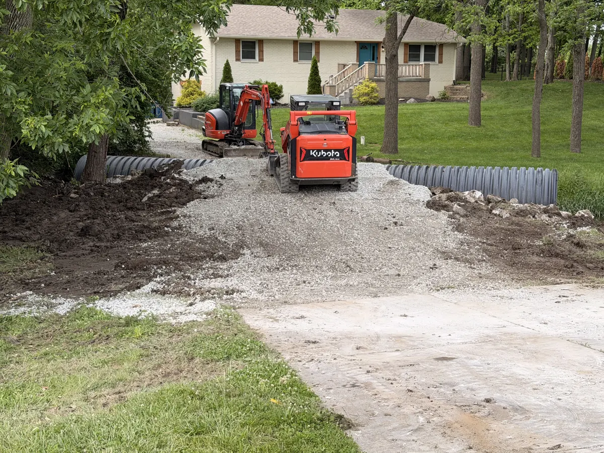 Site prep for a 72-inch HDPE culvert replacement with Kubota equipment